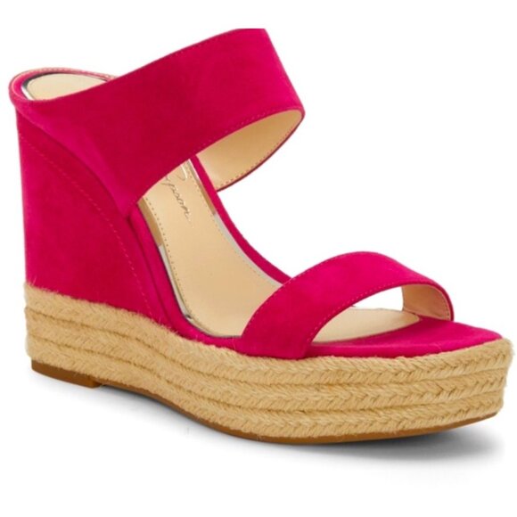 Jessica Simpson Siera Women Pink Platform Wedge Sandals Size 8M - Picture 1 of 8